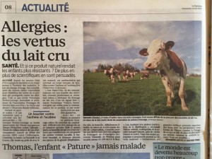 Le Parisien parle des vertus du lait cru